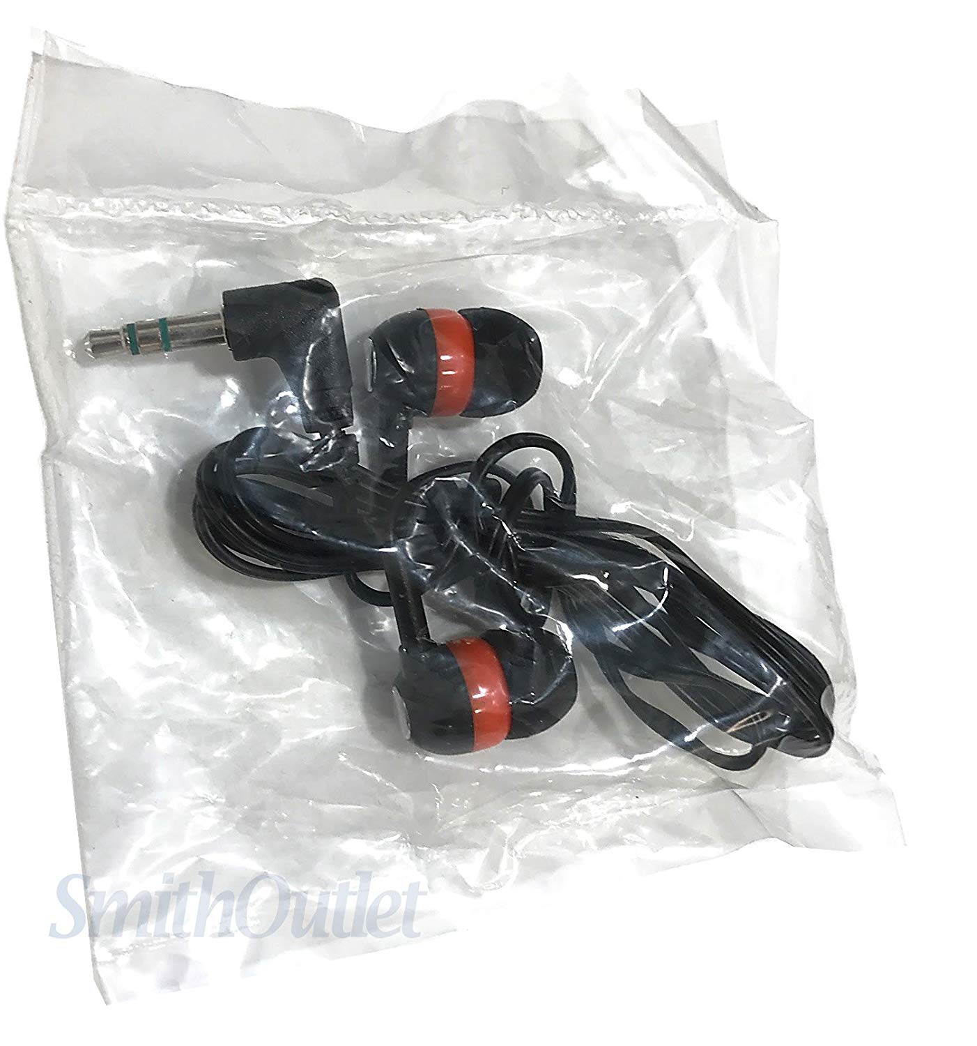 SmithOutlet 25 Pack Orange/Black/Chrome Bulk Earbuds Silicone Tip Headphones