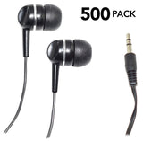 SmithOutlet 500 Pack Silicone Tip Earbud Bulk Headphones for Schools