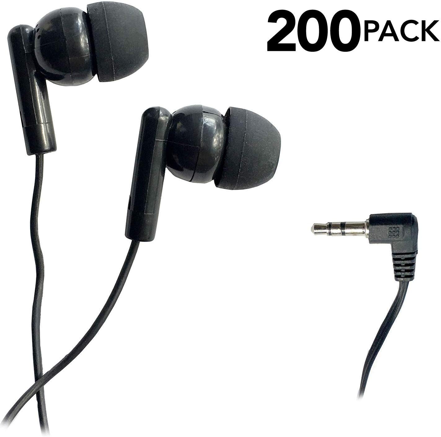 SmithOutlet 200 Pack Classroom Student Testing Headphones Earbuds in Bulk