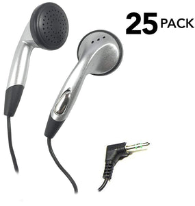 SmithOutlet 25 Pack in-Ear Stereo Earbuds in Silver