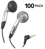SmithOutlet 100 Pack in-Ear Bulk Earphones Silver Earbuds