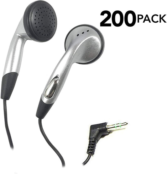 SmithOutlet 200 Pack in-Ear Bulk Earphones in Silver