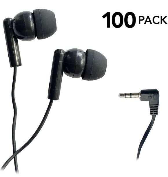 SmithOutlet 100 Pack Classroom Student Testing Headphones Earbuds in Bulk