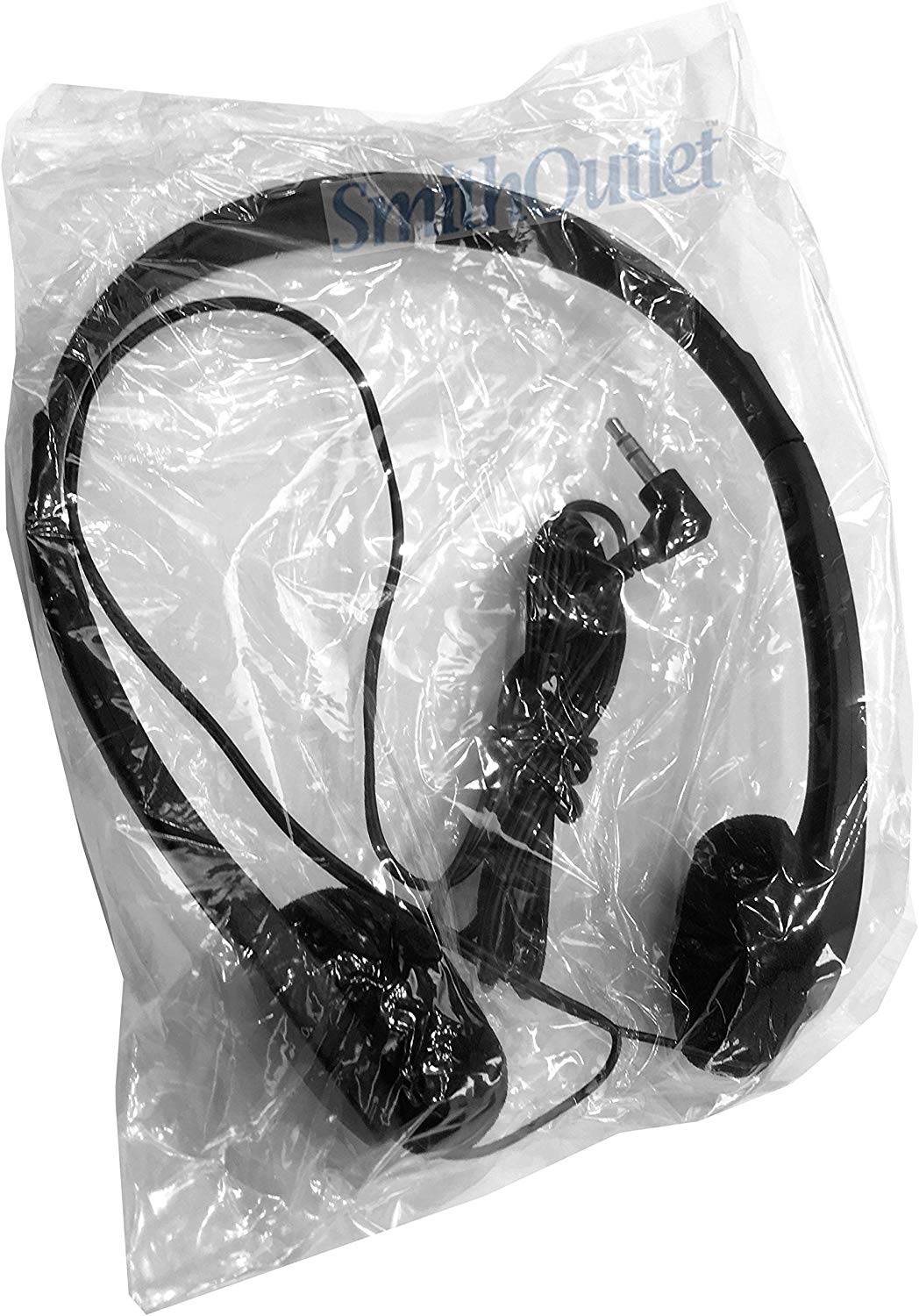 Packaging detail of SmithOutlet low-cost headphones for educational use